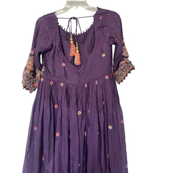 NWT Virmoya Wine Anarkali Suit with Beaded Sash size XL - Picture 10 of 14